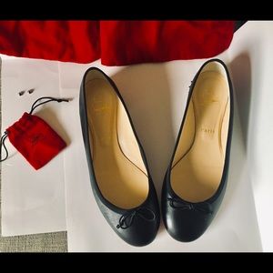 La Massine Leather Spike-Heel Red Sole Ballet Flat